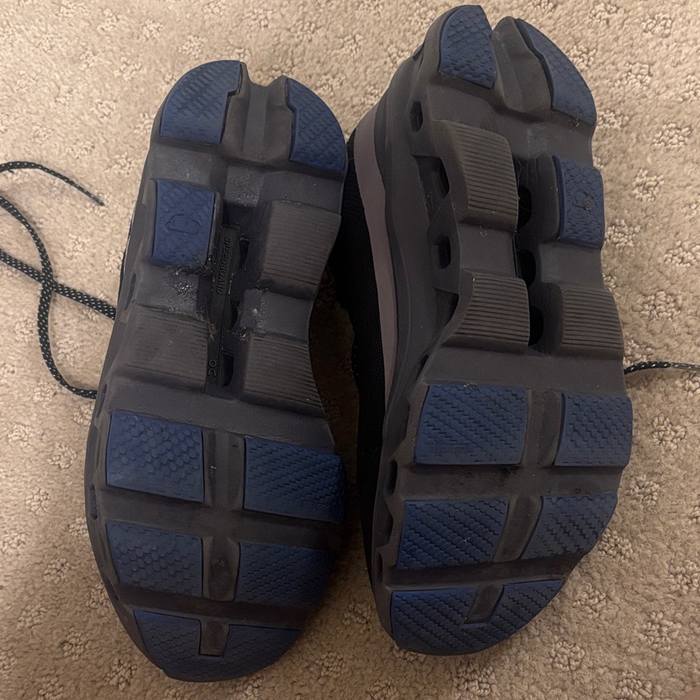 On Running Womens Black and Blue Athletic Shoes - Picture 3 of 5